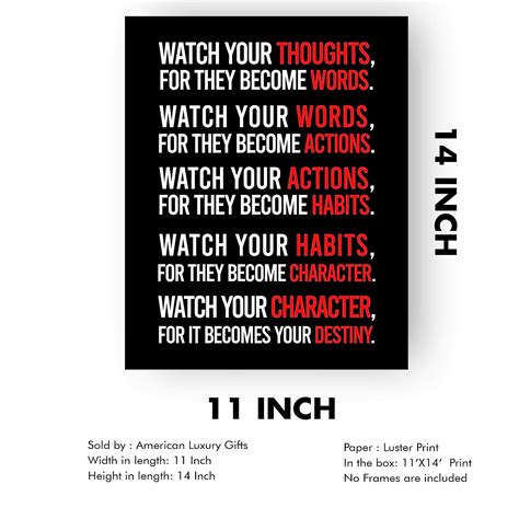 Buy 34;Watch Your Character-Be Your Destiny Motivational Quotes Wall ...