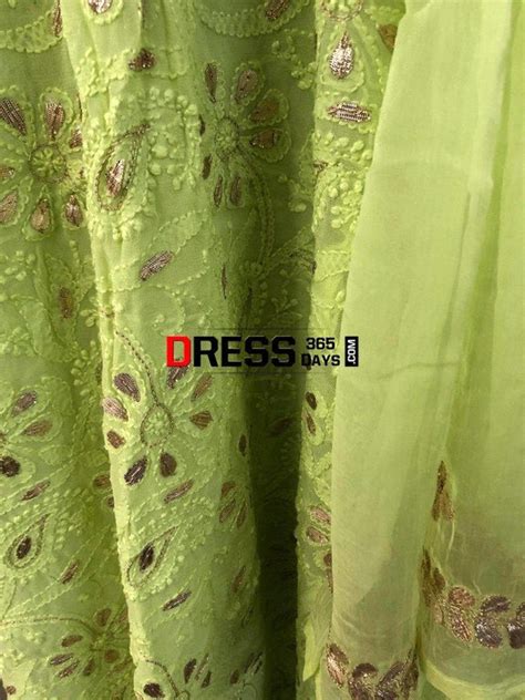 Lime Green Georgette Gota Patti Chikankari Suit – Dress365days