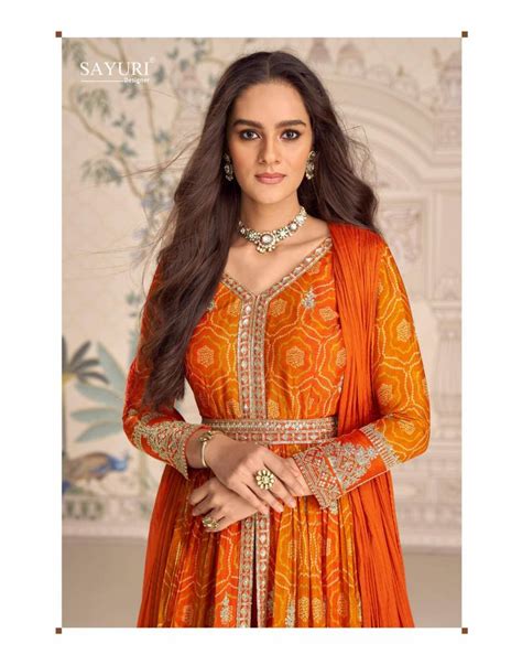 Sayuri Sakshi Chinon Silk Embroidered Work Top Bottom And Dupatta