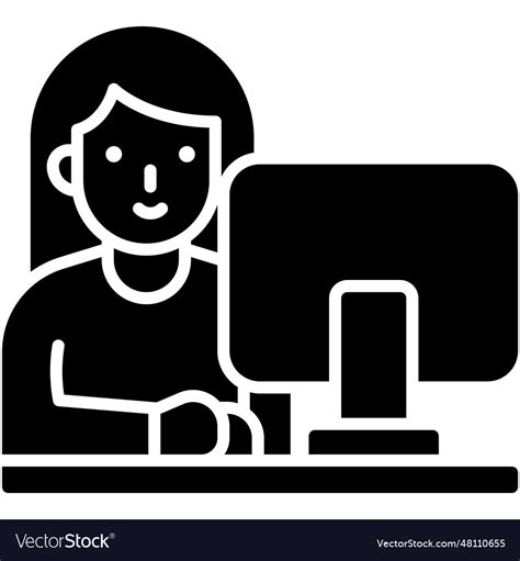 Icon of a Lady Using Computer 的图像结果