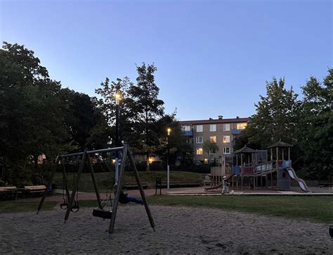 Solar lighting for a playground in Lund Selux