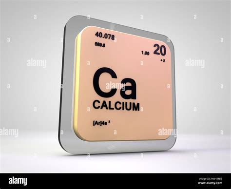 Calcium - Ca - chemical element periodic table 3d render Stock Photo ...