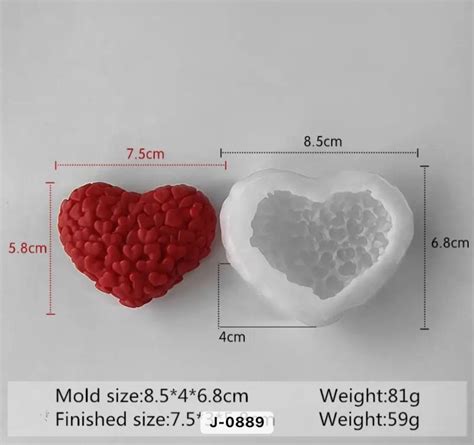 Lyba 3D Silicone Mould for Heart-Shaped Valentine's Candles and Chocolates