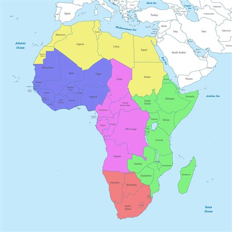map of Africa with borders of the states. 22755427 Vector Art at Vecteezy