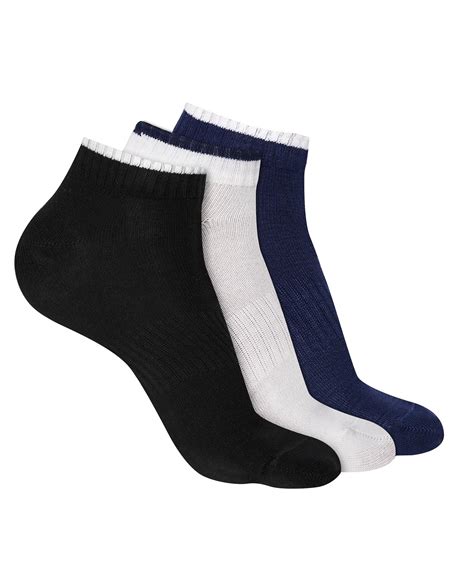 Buy Athletic Low Cut Ankle Socks, Pack of 3, Cotton Blend, Odour Free ...