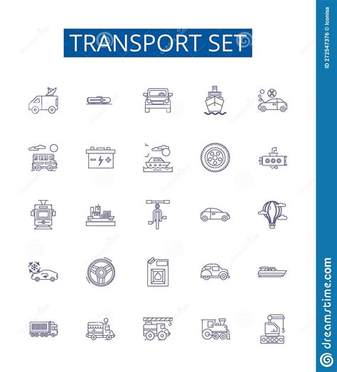 Transport Set Line Icons Signs Set. Design Collection of Vehicles ...