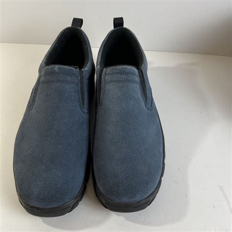 Lands End Womens Shoes Size 9.5 W Blue Suede Rubber Sole Hiking Working ...