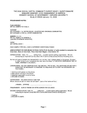 Fillable Online hks harvard Wave 1 survey - Harvard Kennedy School ...