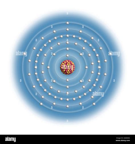 Bismuth (Bi). Diagram of the nuclear composition and electron ...