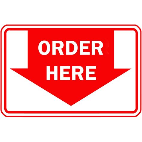 Order Here Pick-Up Here - Red - Laminated Signage Label - A4 Size ...