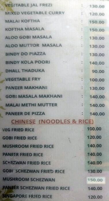 Menu at Marina Bhavan Veg, Chennai, X6FV+RP8