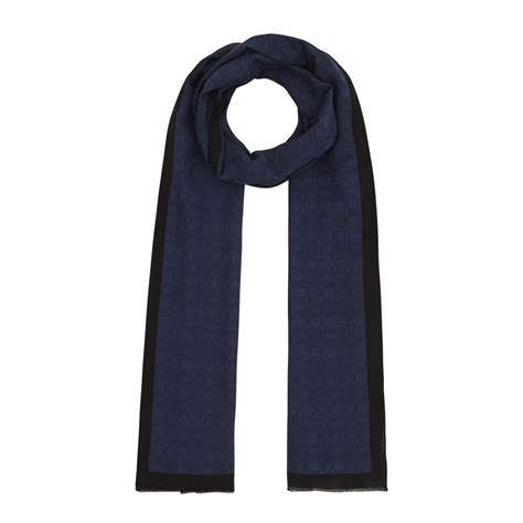 All Seasons Navy Monogram Scarf | Ipekevi