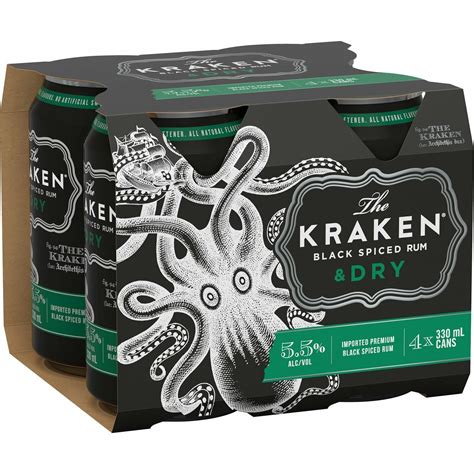 Kraken Spiced Rum & Dry Can 330mL 4 Pack - Web Browser Support