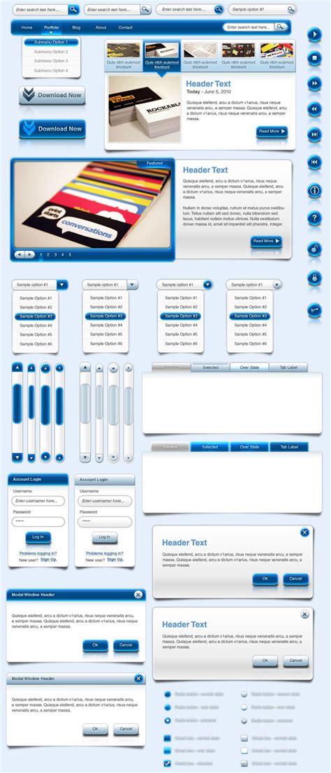 欧美网站界面设计PSD素材下载 - 站长素材