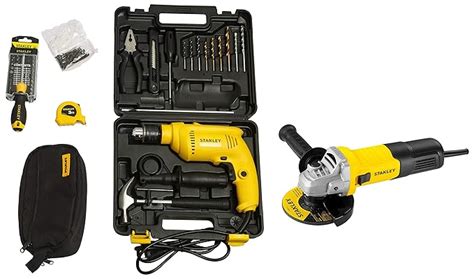 STANLEY SDH600KV 13mm 600Watt Hammer Drill Machine and Hand Tools Kit ...