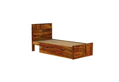 Single Bed: Buy Bedswind Single Bed With Storage (Honey Finish) Online ...