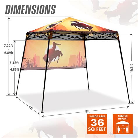 EAGLE PEAK 10’ x 10' Straight Leg Pop Up Canopy with 100 sqft of Shade ...