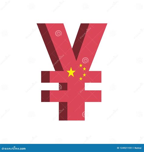 China Yuan Renminbi CNY Currency Symbol with Flag - Vector Stock Vector - Illustration of ...