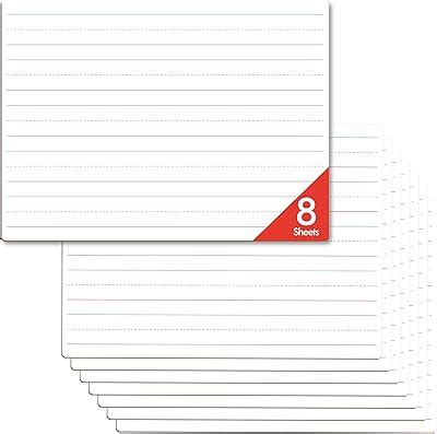 Gethelud 8 Sheets Dry Erase Lined Whiteboard, Double Sided India | Ubuy