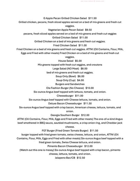 Online Menu of Southern Charm Restaurant, Blue Ridge, Georgia, 30513 ...