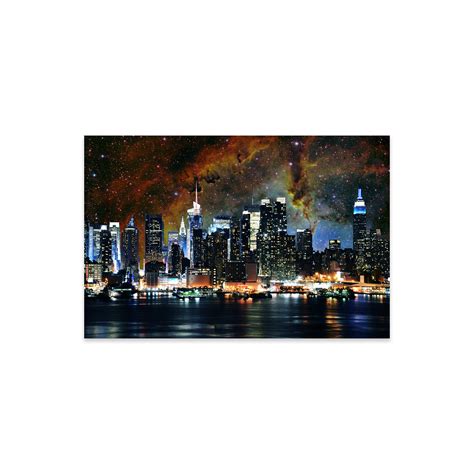 Latitude Run® New York City, New York Nebula Skyline - Unframed Graphic ...