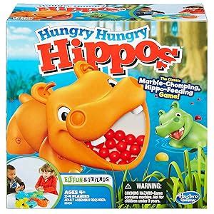 Buy Hasbro Gaming Hungry Hungry Hippos Game, Fun Board Game For Kids ...