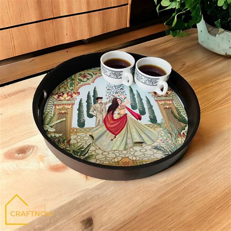 Premium Wooden Round Tray – CRAFTNOW