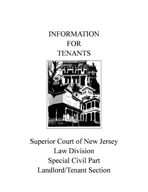 Fillable Online INFORMATION FOR TENANTS Superior Court of ... - Find NJ ...