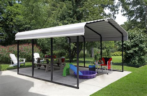 Arrow Steel Carport 10 x 15 x 7 ft. Galvanized Black/Eggshell & Reviews ...