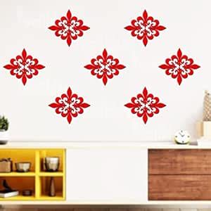 Buy Wall1ders Border Flower 28 Mirror Stickers for Acrylic Wall Decor ...