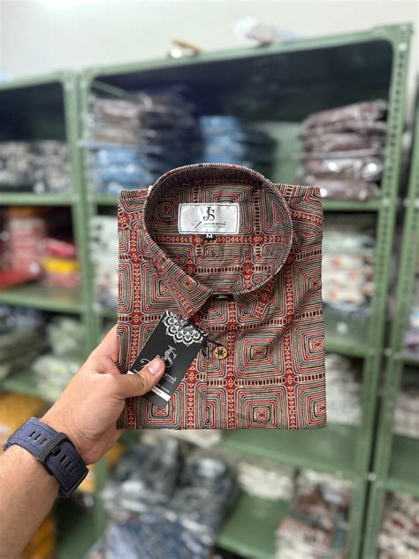 Brown Ajrak Square Printed Mens Half Sleeves Cotton Shirt – Jaipuri Stitch
