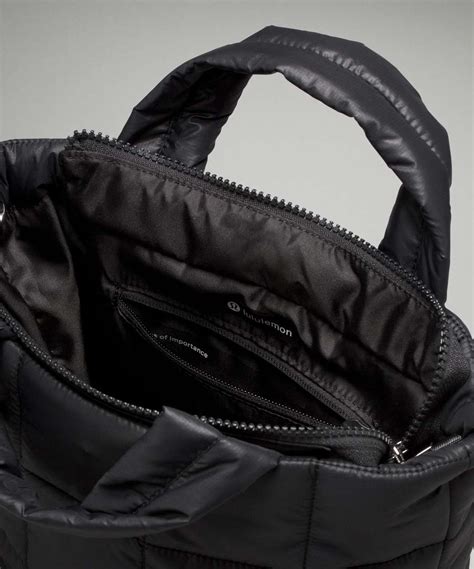 Lululemon Quilted Grid Tote Bag Mini 5L - Black - lulu fanatics
