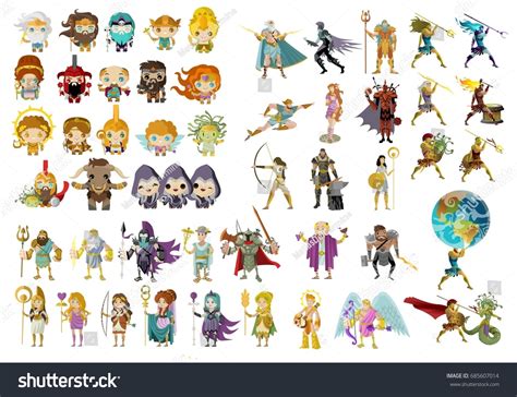 Greek Roman Mythology Gods Heroes Creatures Stock Vector (Royalty Free ...