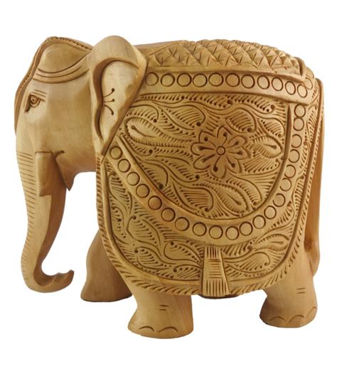KADAM WOOD ELEPHANT CARVED 5 INCH