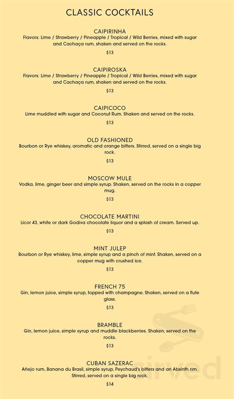 Brasão Brazilian Steakhouse menu in San Antonio, Texas, USA