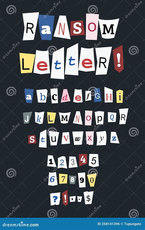 Ransom Font. Colorful Criminal Uppercase And Lowercase Letters Numbers ...