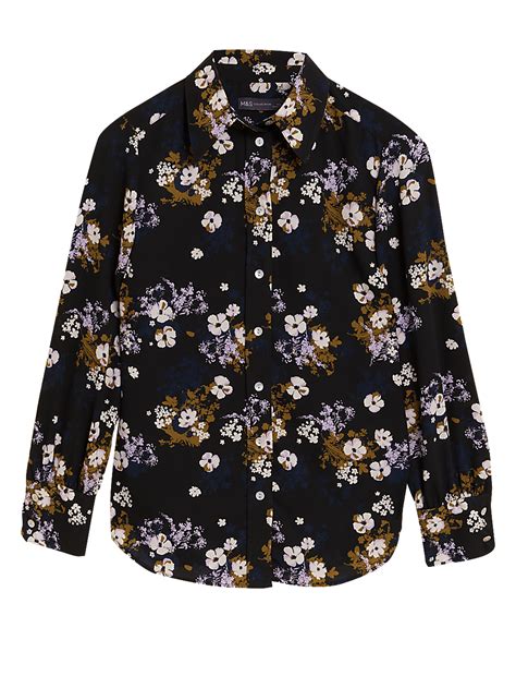 Buy Floral Collared Long Sleeve Shirt at Marks & Spencer