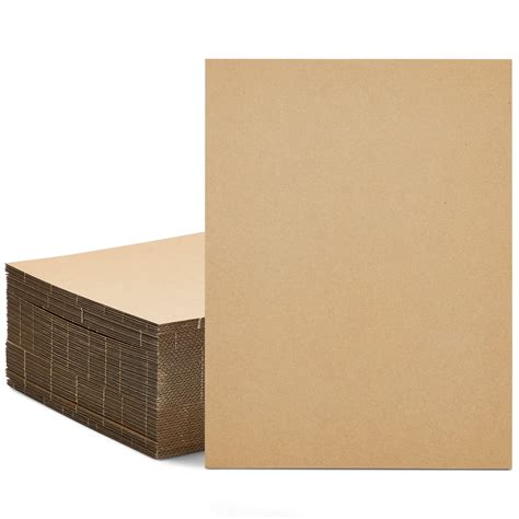 50-Pack Corrugated Cardboard Sheets: 9x12, Packaging Inserts, 2mm Thick ...