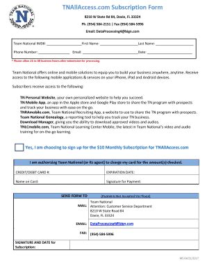 TNAllAccess.com Subscription Form - Blank Fillable Template | Fill Out ...