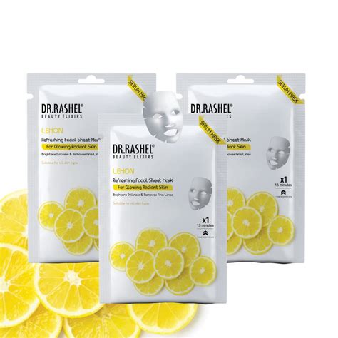 Buy DR.RASHEL Lemon Face Sheet Mask With Serum For Women and Men | All ...