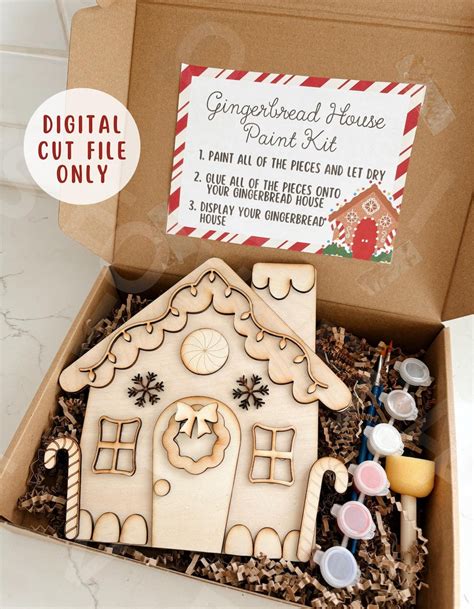 Gingerbread House Paint Kit Digital File Christmas Laser Cut File for ...