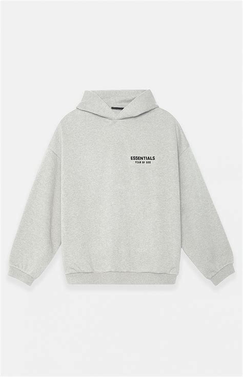 Fear of God ESSENTIALS Light Heather Grey Fleece Hoodie | Pacsun