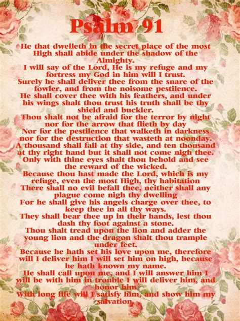 Psalm 91 To Print at Paul Caison blog
