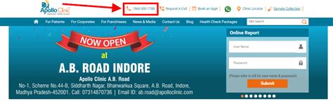 Steps to book lab visit appointment from Apollo Clinic