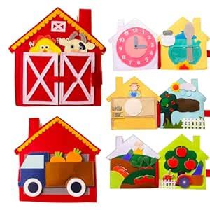 MOVEBO- Quiet Book Toddler Book (My Farm Day),Farm Animals Activity ...