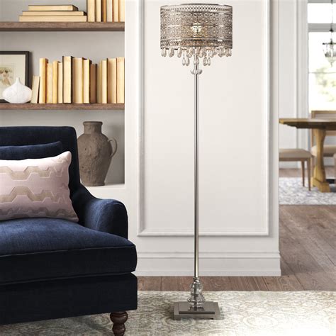 Kelly Clarkson Home Lenore 61" Polished Silver Glam Floor Lamp ...