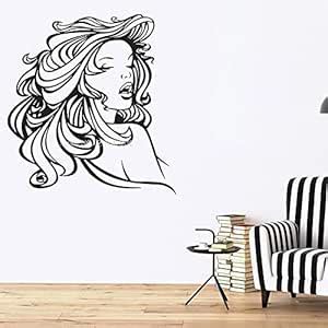 Buy Gadgets Wrap Sexy Lady Vinyl Decal Wall Stickers Beautiful Hair ...