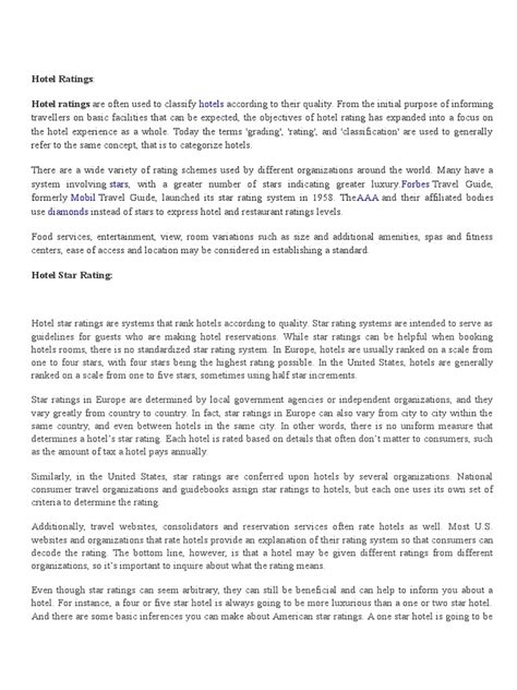 Image result for Hotel Rating Explained