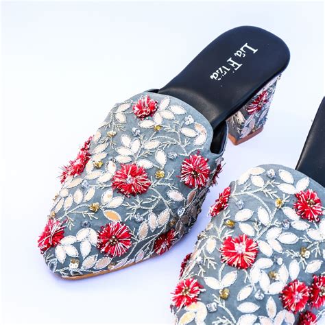 Buy La Fiza Hala Embroidered Heels Online