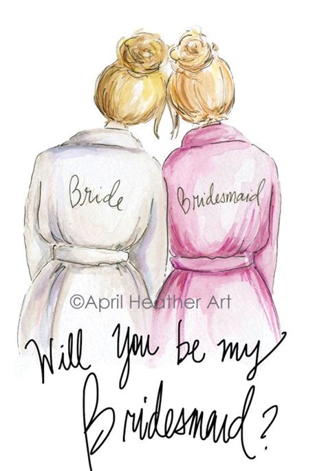 Bridesmaid PDF Blonde Bride and Blonde by aprilheatherart on Etsy, $7. ...